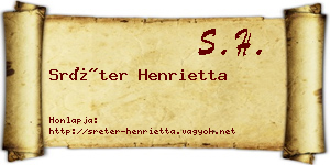 Sréter Henrietta névjegykártya